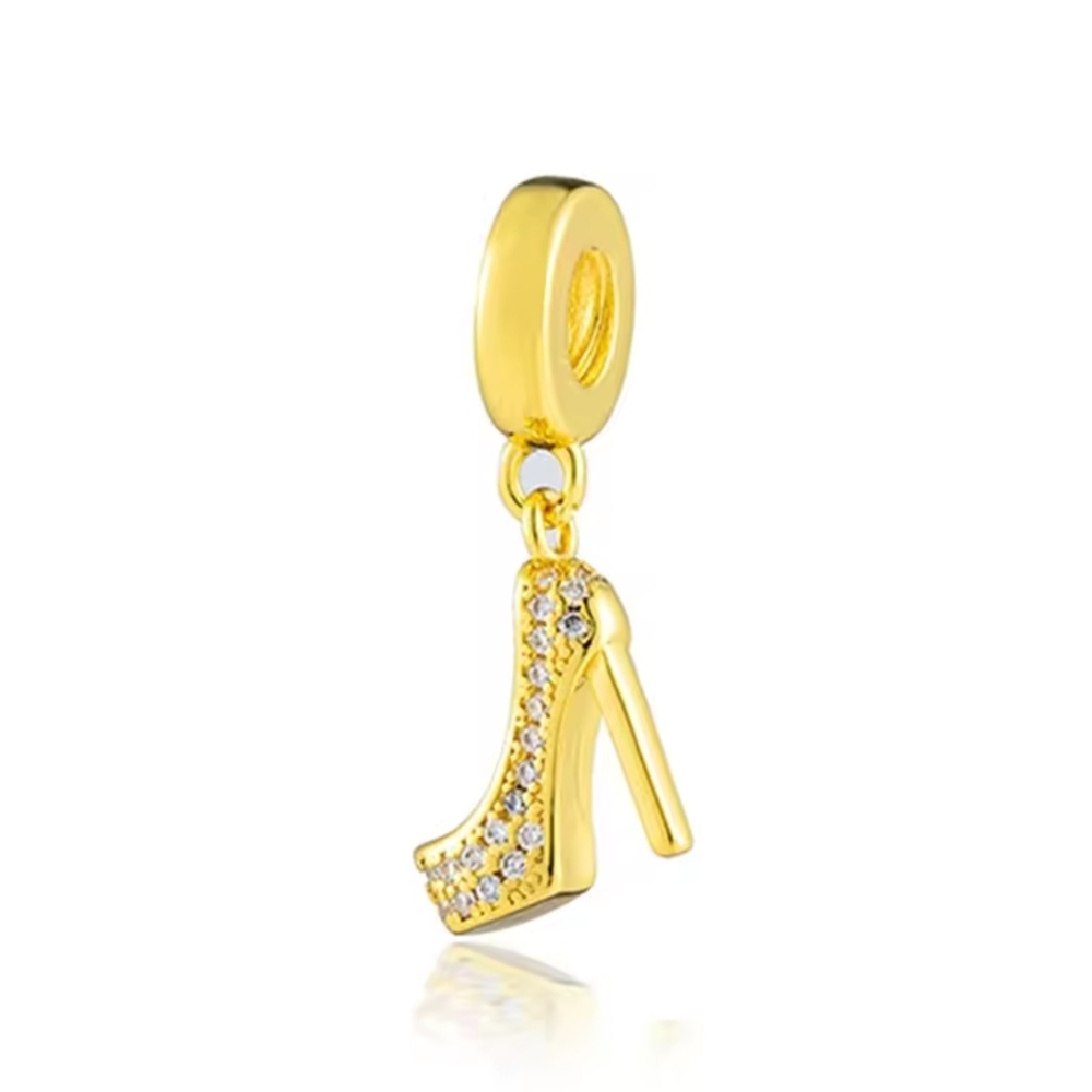 Elegant Gold High Heel Shoe Pendant